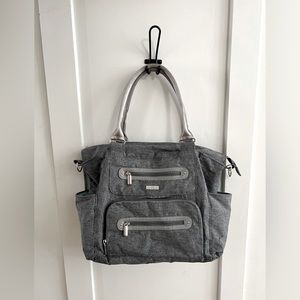 JJ Cole Caprice Baby Bag, Grey (Outside) Blue (Inside)